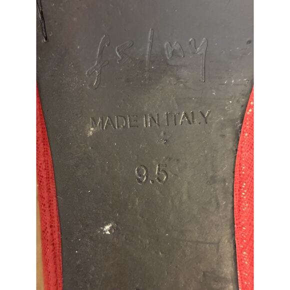 French Sole Holiday RED Ballet Flats Sparkle Ballerina Suede Italy Dorthy OZ 9.5 - Picture 4 of 16